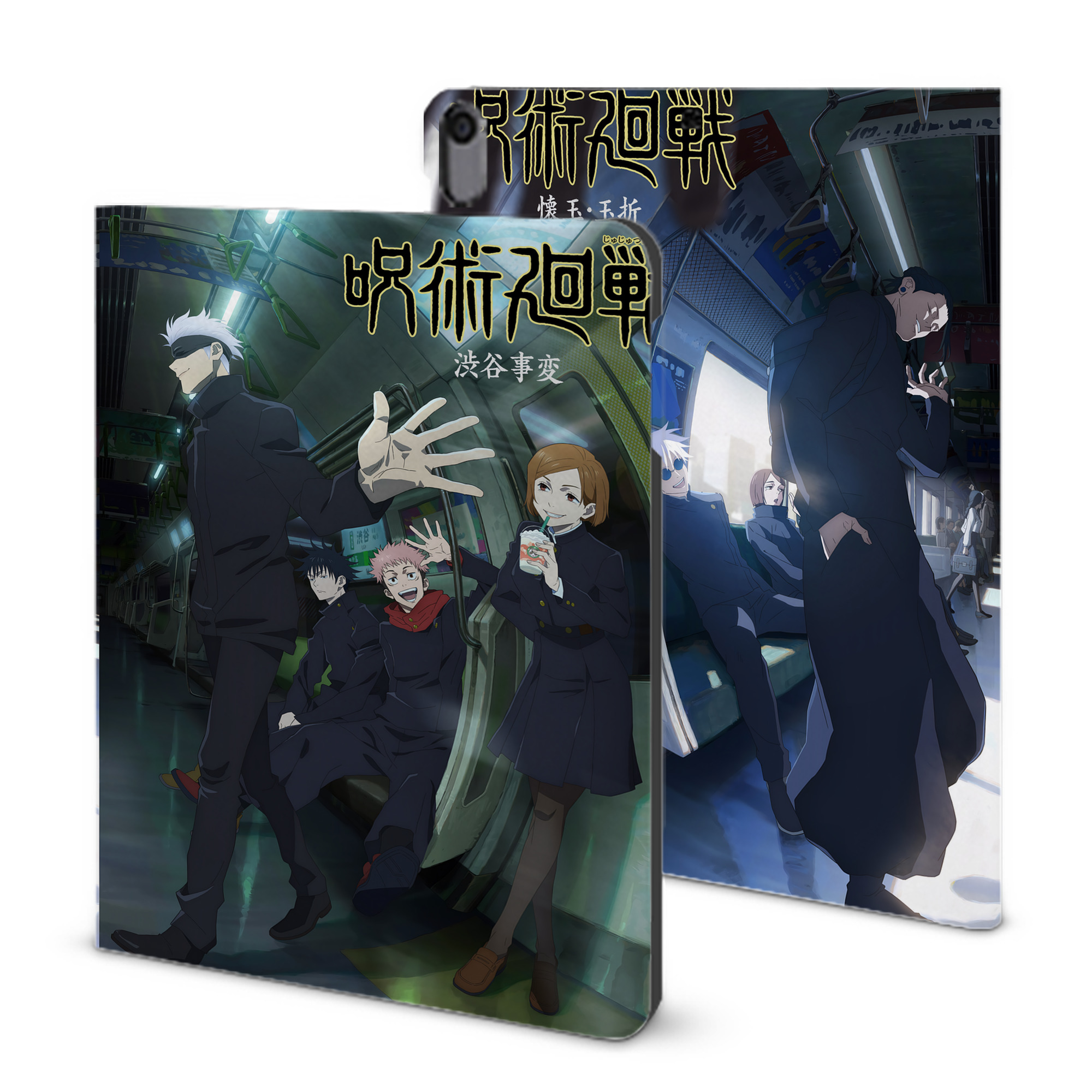 （画像用） 呪術廻戦 Jujutsu Kaisen IPad ケース ブック型 PUレザー TPU 耐衝撃 軽量 薄型 ペン収納なし 全面保護 IPad 各モデル対応